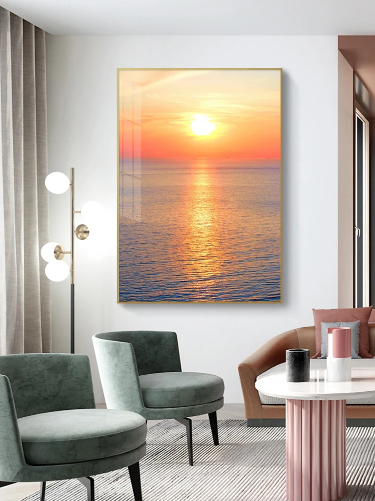 Печатная живопись синий морской Золотой закат и красивое небо комнатный Декор стены для дома 20*30 дюймов/50*75 см