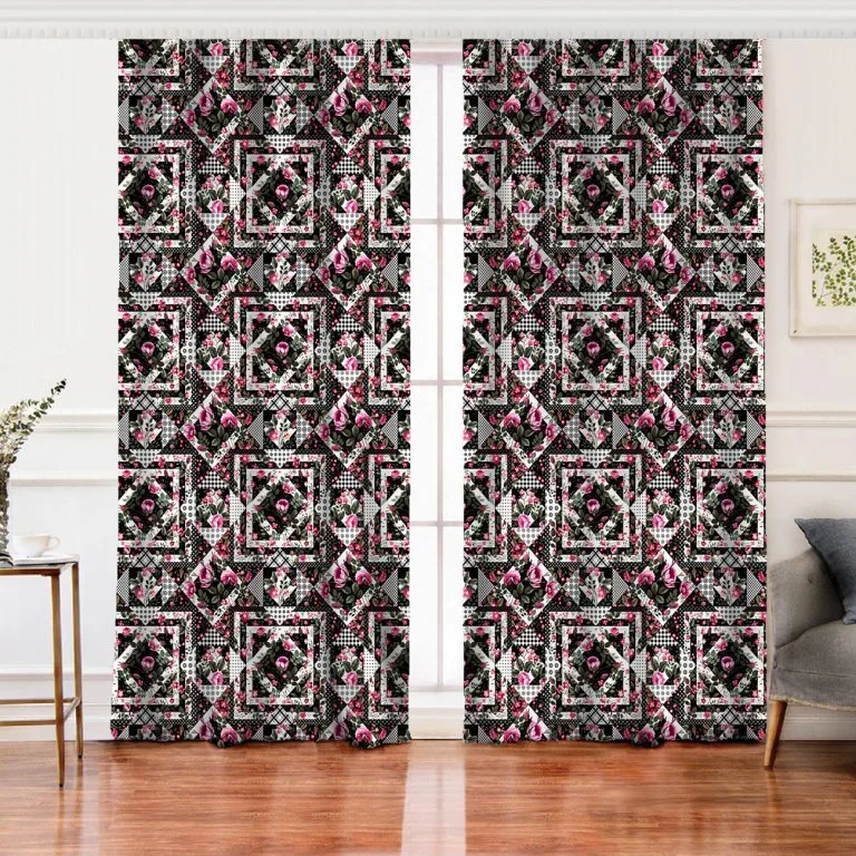 Curtain Custom Designed Modern High Quality 3D Printed 100% Polyester Living Room Background Curtain