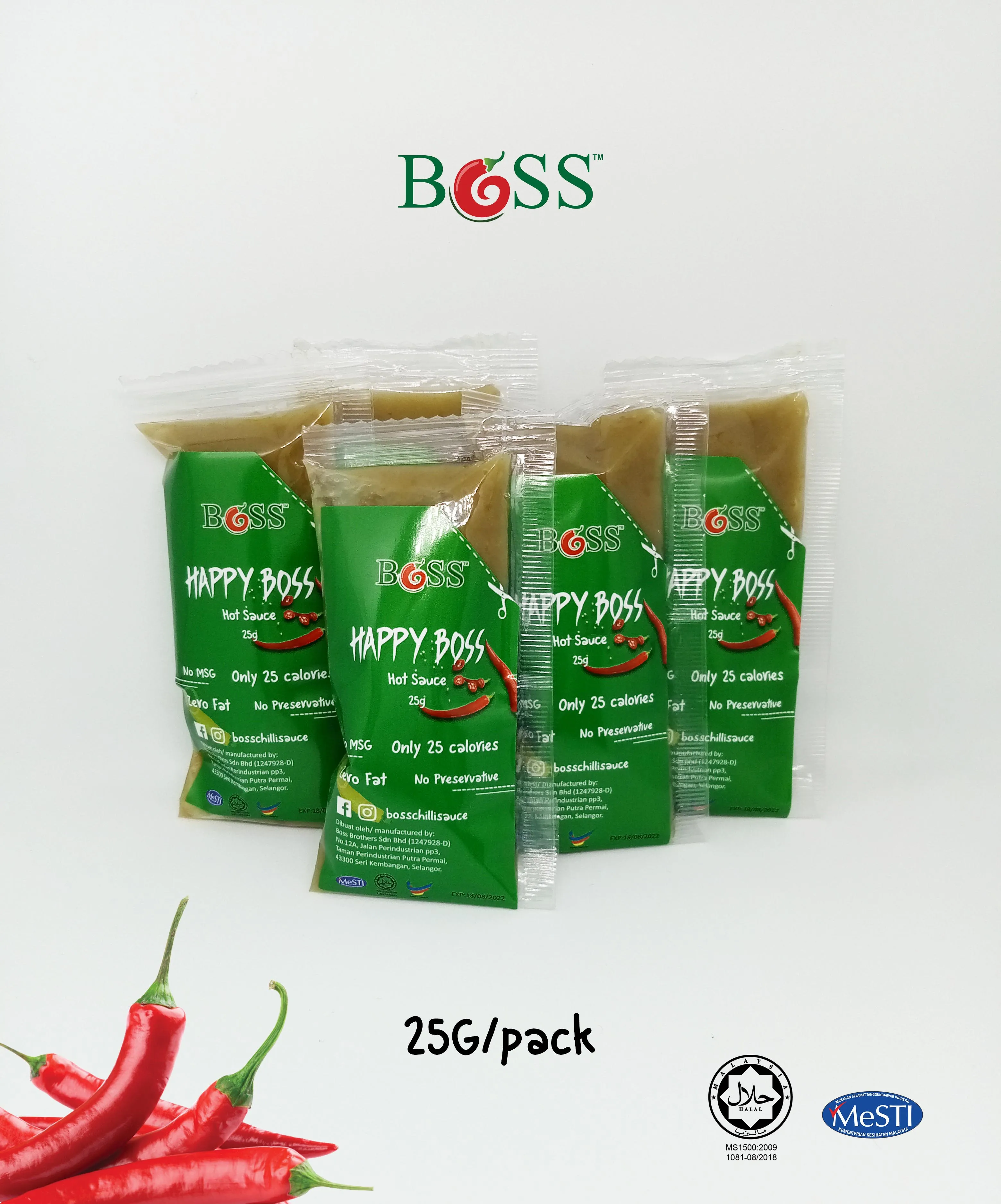 OEM Gold award certificate trans-fat free 25g small pack chili sauce Hot and spicy chili sauce for Dipping & Cooking- Seafood