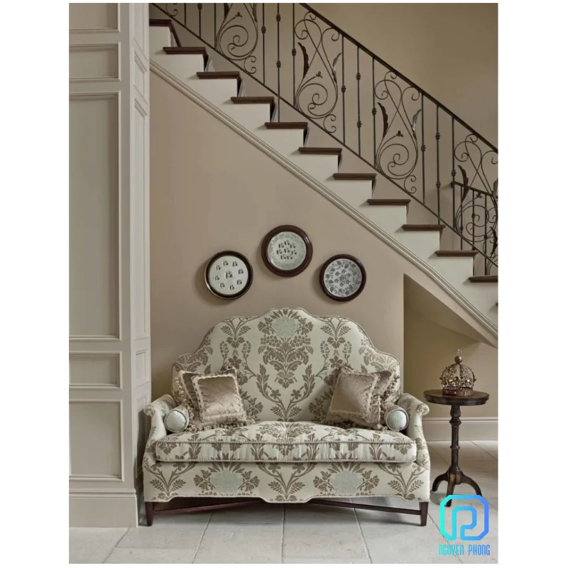 Vietnamese Factory Of Luxurious Indoor Stair Railing Designs, Luxury Stair Railing, Wrought Iron Railing Stairs