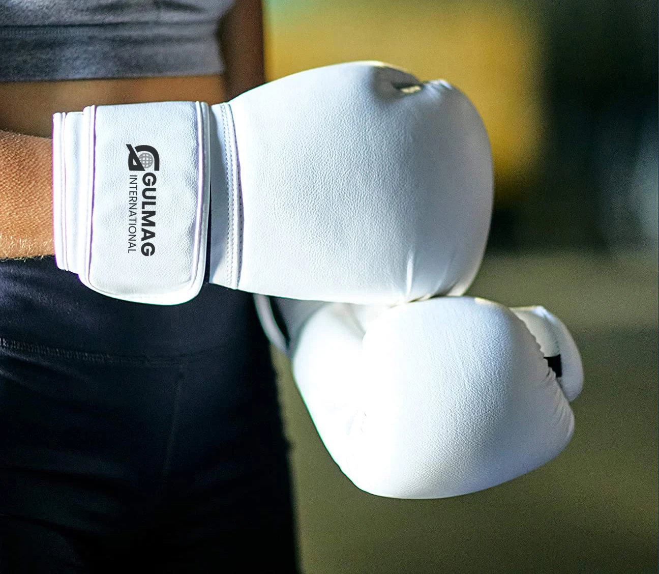 Сверхмощный боксерские перчатки из ПУ тренировки изготовленные на заказ логотип кожа PU 8OZ/ 10OZ Боксерские для Спорт Борьба