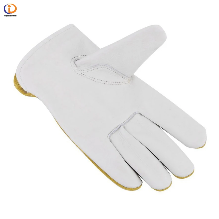 Amazon hot selling cowhide leather working gloves safety gloves welding gloves