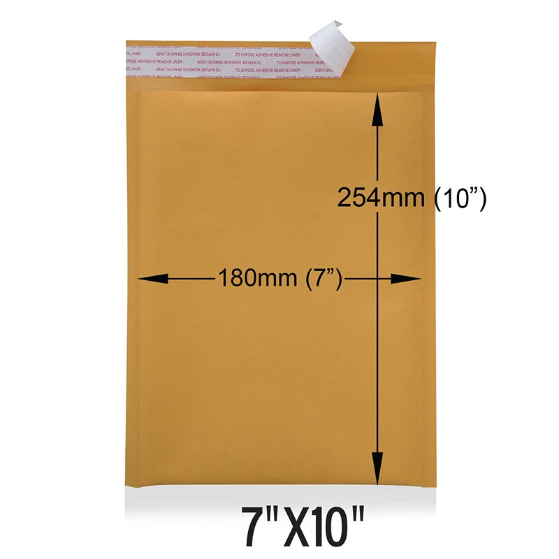 110gsm Golden Kraft Bubble Mailers B5 178X254mm Pocket Envelope with Peel & Seal, PEFC Certified