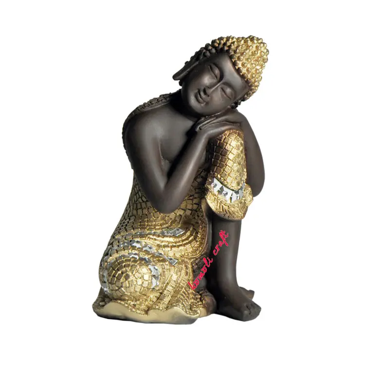 New golden poly resin Buddha statue resting Buddha figurine custom designs