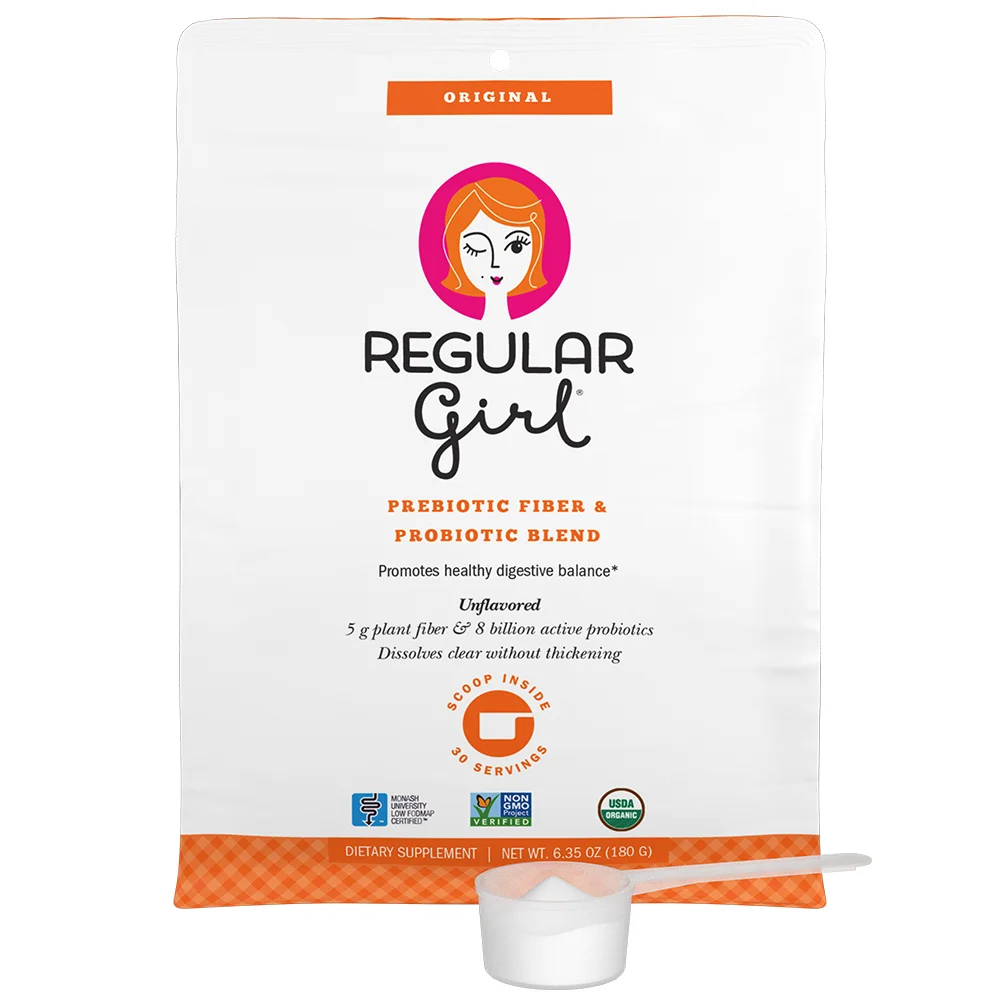 
Regular Girl Original Powder Prebiotic Soluble Fiber (Sunfiber) and Probiotics (Bifidobacterium Lactis) Organic Powder 
