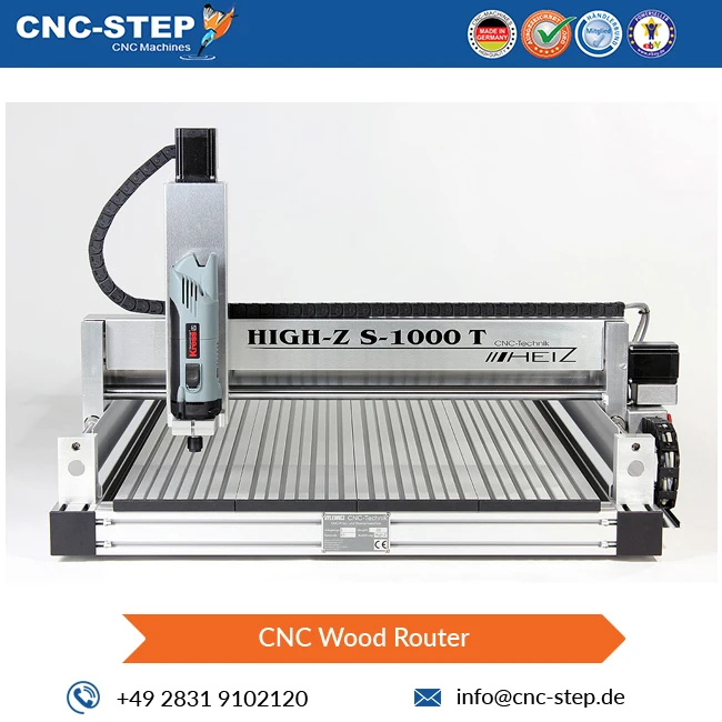 0.8-4.5 kW Spindle Motor Power High Performance CNC Wood Router Machine High-Z S-1000/T 1396 x 870 x570 mm