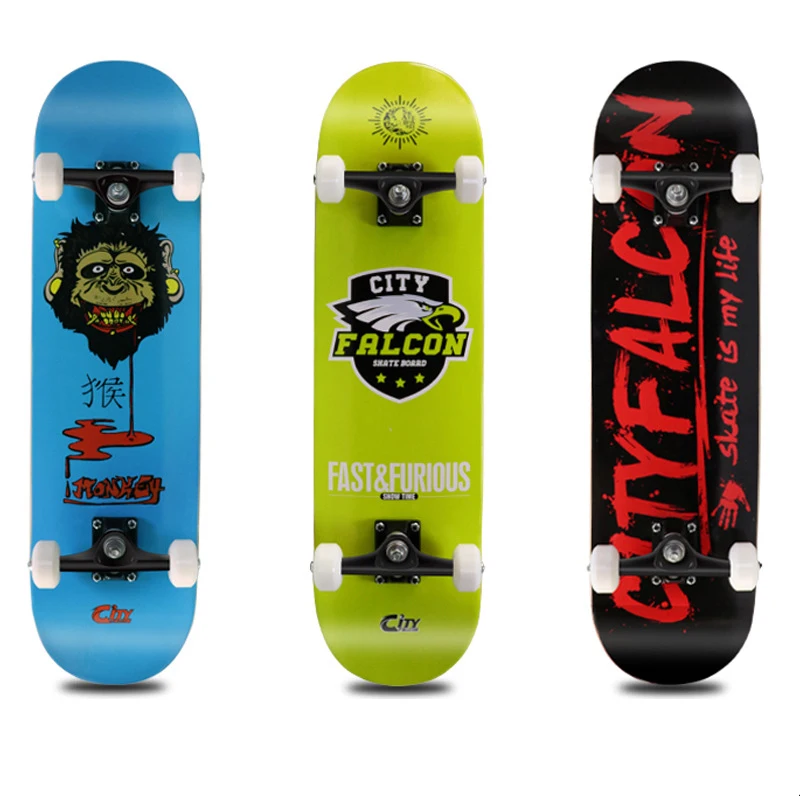 
New custom skateboard for beginners double tilt professional road skateboard 