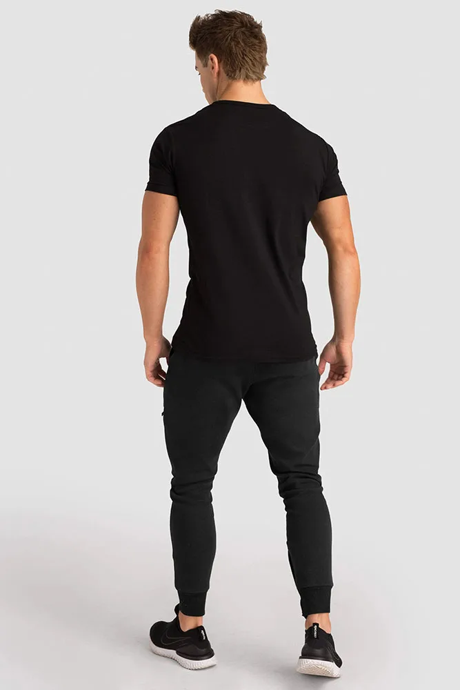 
New Fitness mens t-shirts fitted Gym 95% cotton 5% Spandex Sport Tshirt 