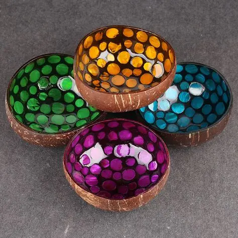 Lacquered Decoration Coconut Bowls Coco Shell Bowl Handmade hot sale EU