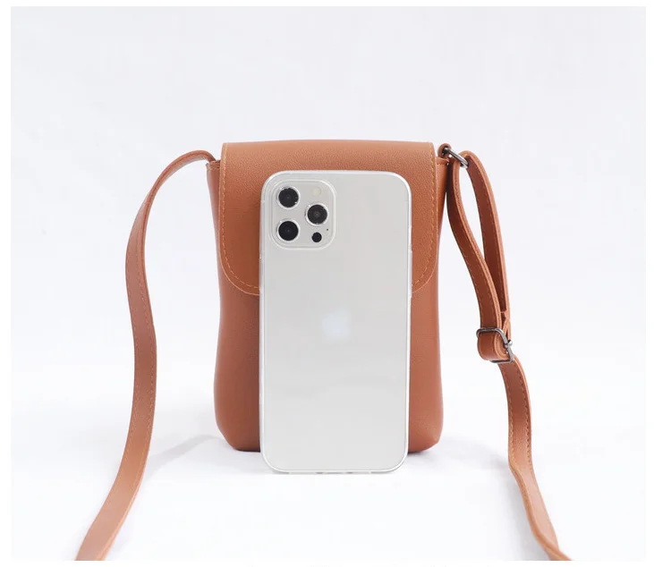 Universal Leather Cell Phone Shoulder Pocket Wallet Pouch Bag Case Mobile Phone Bag Purses