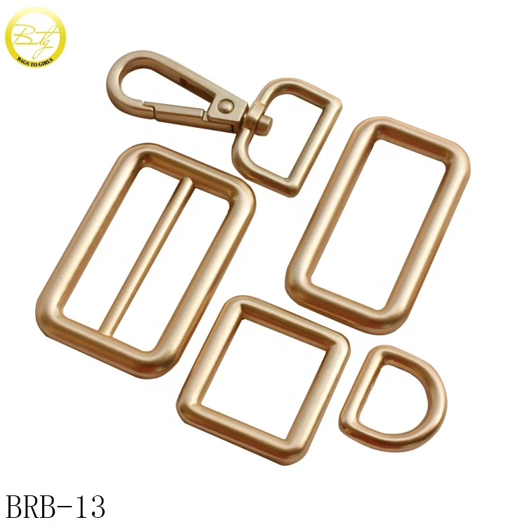 Zinc alloy women rectangular metal square ring loop buckle for bags