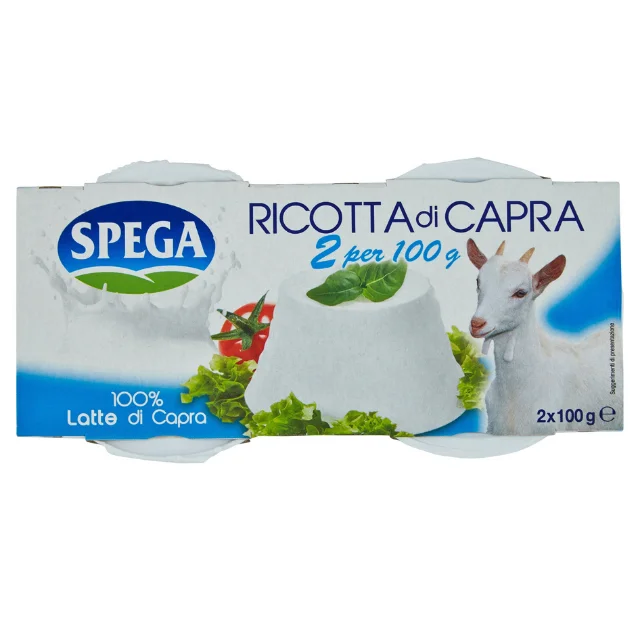  Итальянское качественное производство охлажденной свежей сырой козы ricotta 100gr x 2 мягкая и кремовая