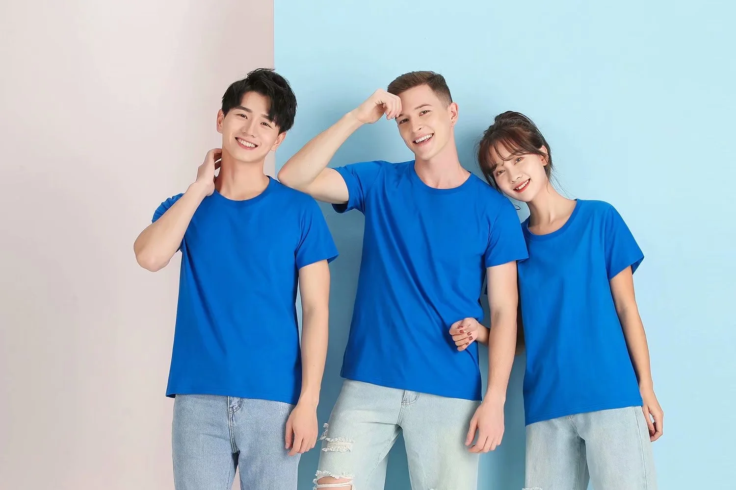 2021 Wholesale Unisex Printing Custom Logo 100% Cotton &  Polyester O Neck T Shirt Men & Women T-shirt