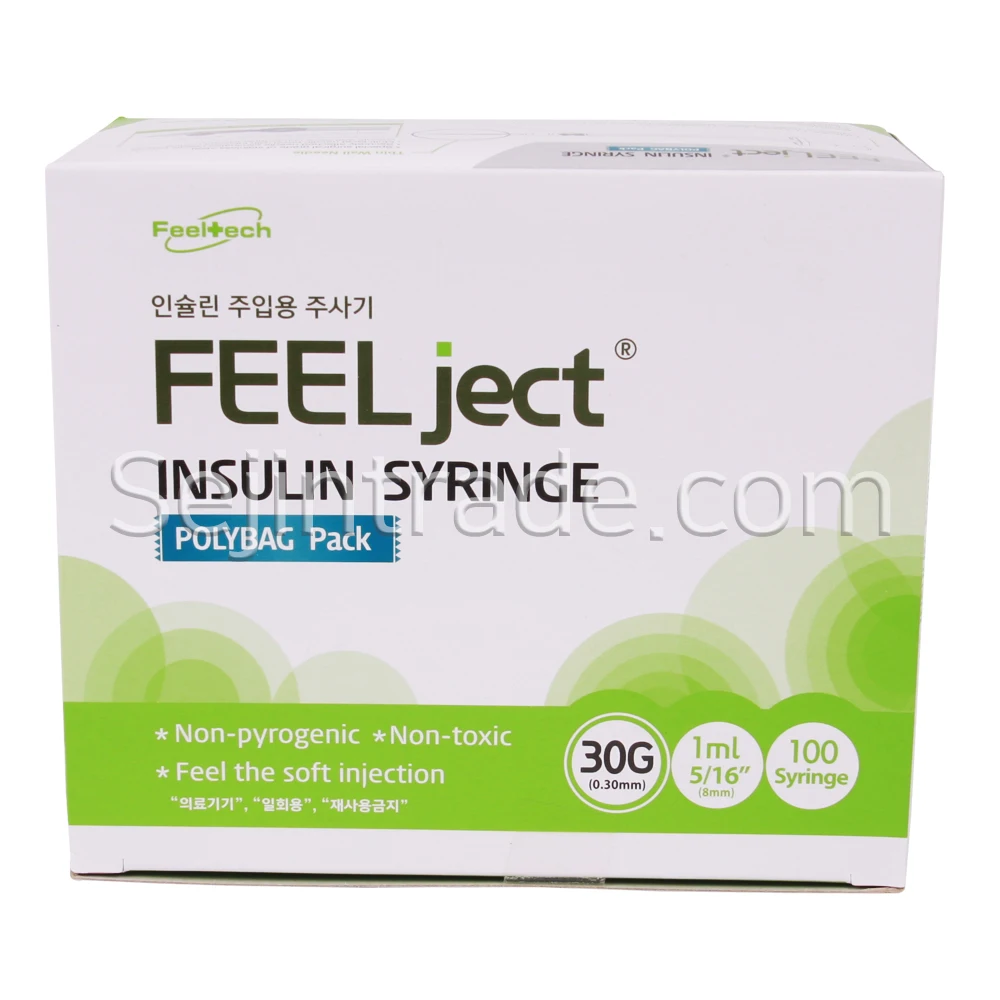 
Feelject Korea TOP Factory wholesale disposable insulin syringe with needle 1cc High Quality Medical Empty 29g,30g,31g 