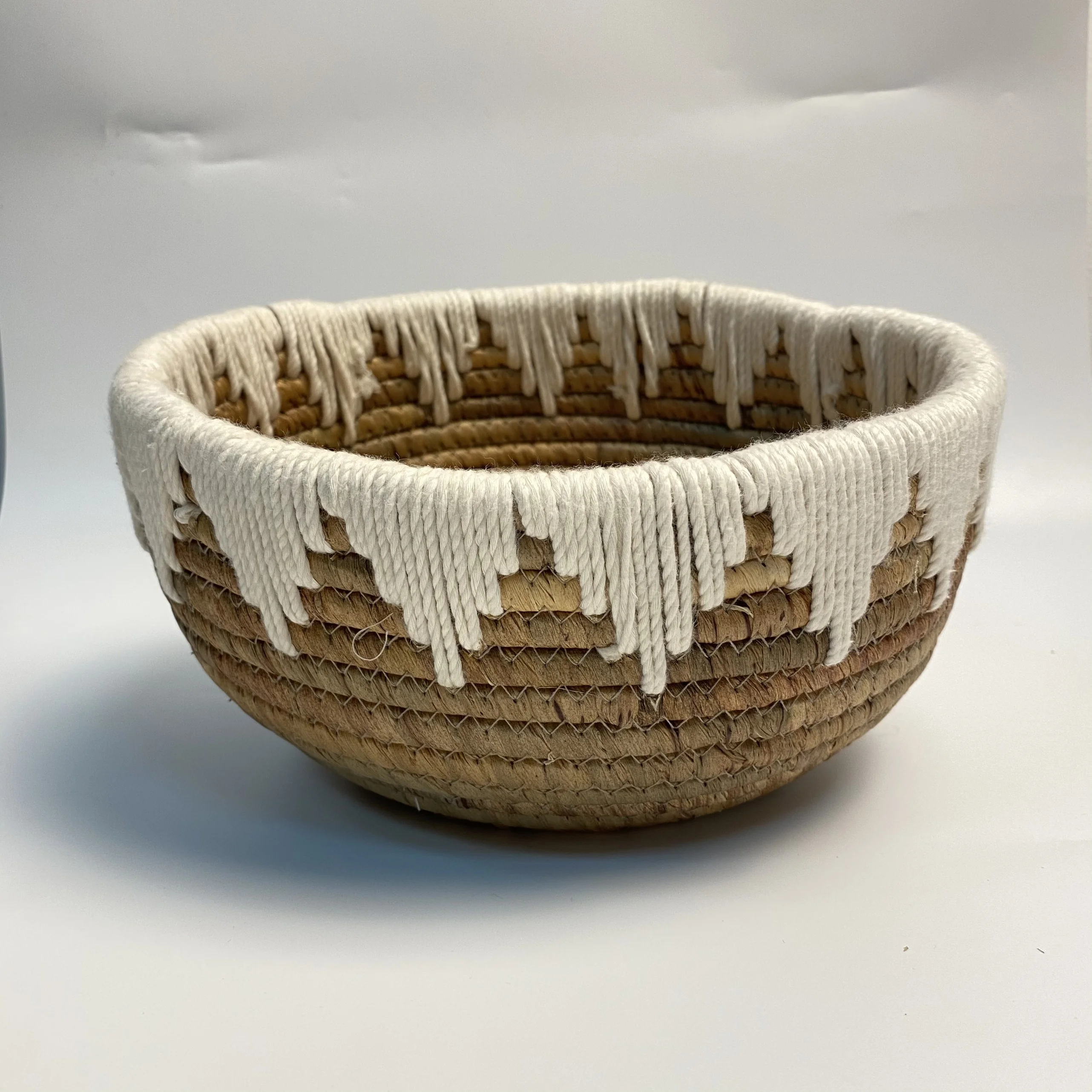 Wholesale Handicraft Round Woven Hyacinth Cotton Rope Basket Set 2 Pcs Storage Baskets Contact us for Best Price