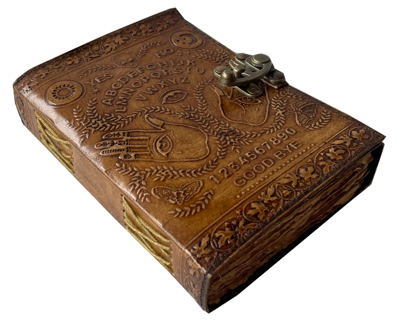 Antique Ouija Leather Journal Spooky Spell Book Of Shadows With Astonishing Design Handmade Leather Deckle Edge Paper For Gift