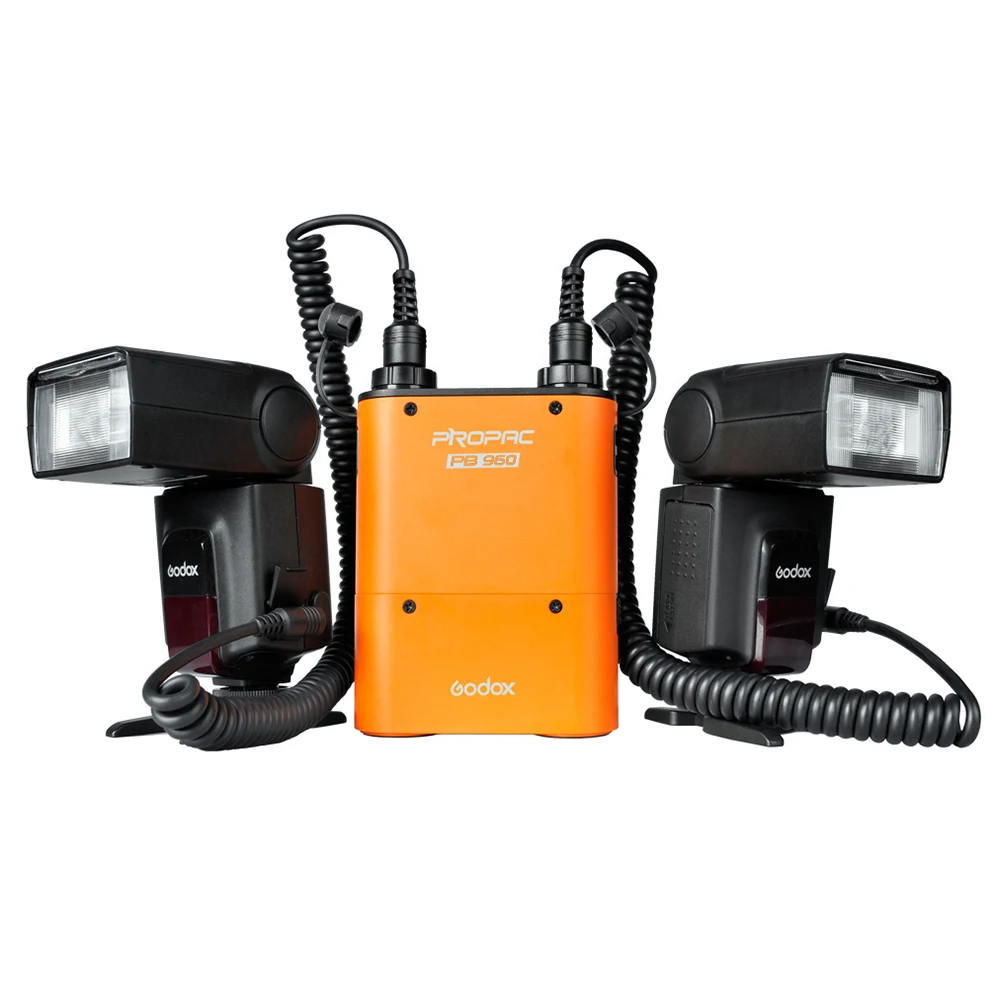 Godox PB960 Dual-Output Speedlite Flash Power Battery Pack 4500mAh for Canon Nikon SONY GODOX YONGNUO (Black or Orange)