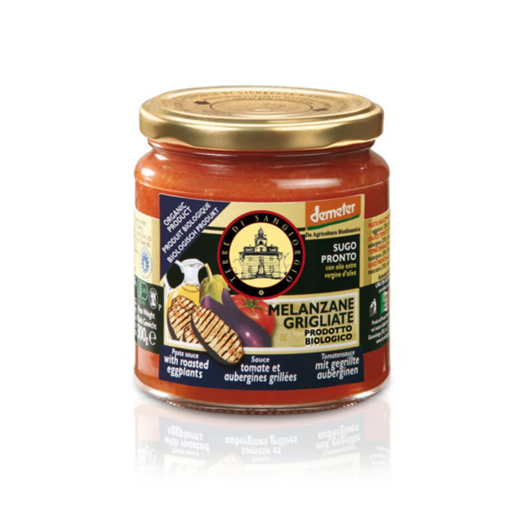 Organic italian quality ready  to eat TOMATO SAUCE with eggplants 300gr