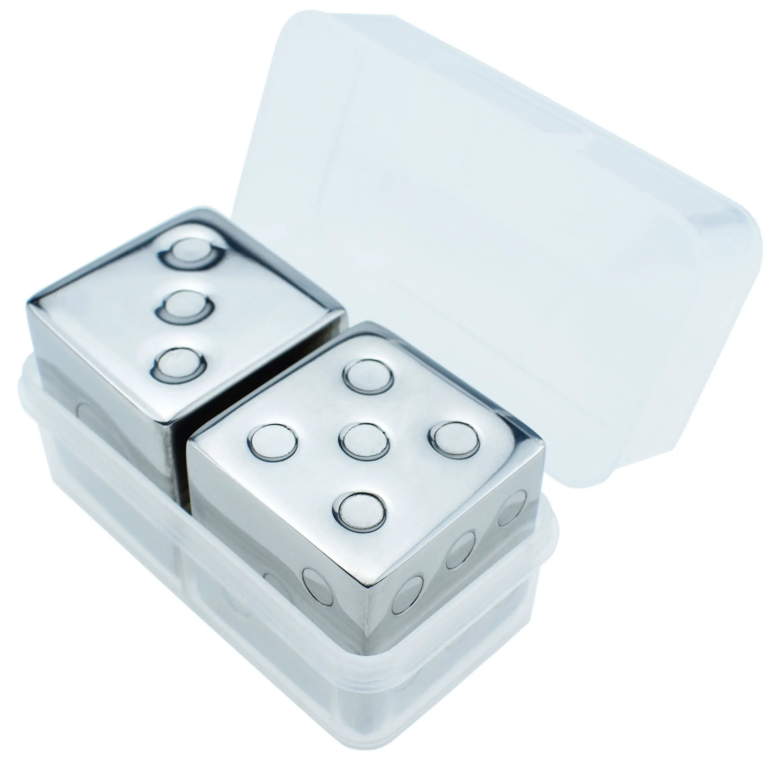 
Dice Stainless Steel Reusable icy cools Metal Ice Cube PP Box Gift Set 