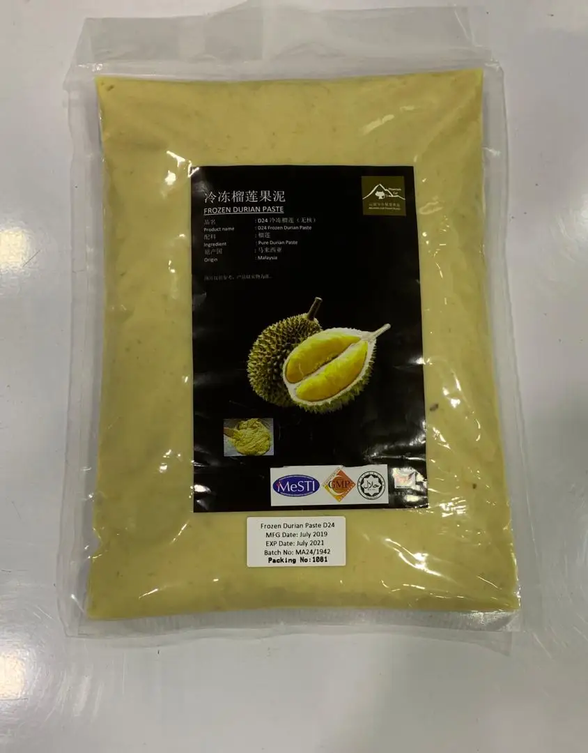 Frozen Durian Paste High Grade Durian XO Durian Fruit Frozen Paste from Malaysia