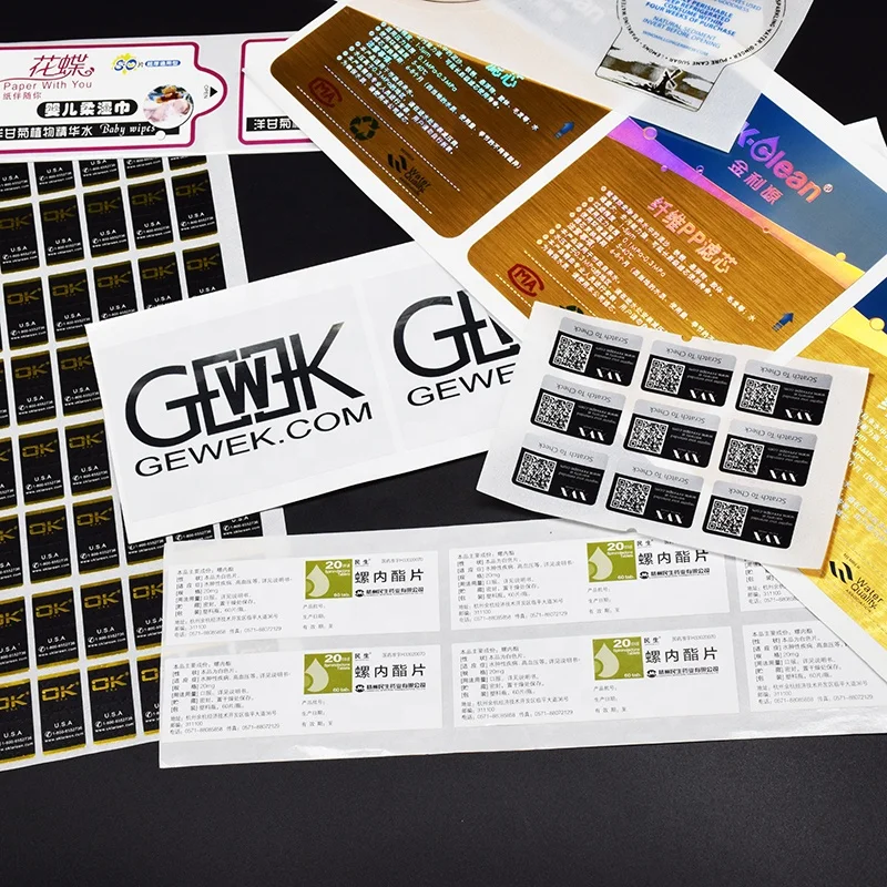 Food Clear Plastic Vinyl Adhesive Transparent Print Waterproof Stickers Labels