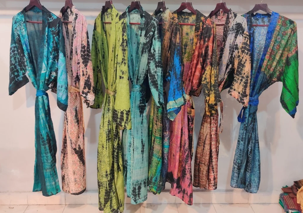 Pure Silk Tie Dye Kiomono Home Wear Dress