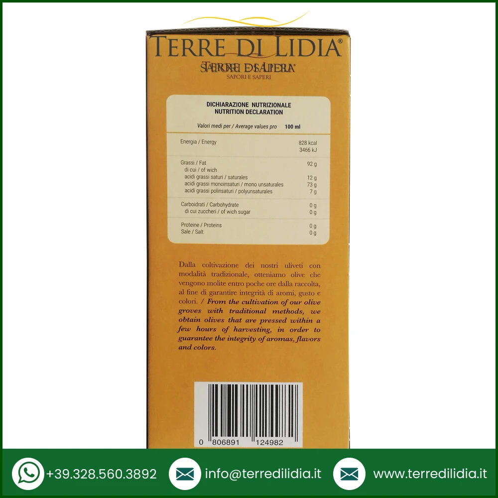 Organic High Quality Cold Pressed Italian Extra Virgin Olive Oil Bag in box Moro 3 L
