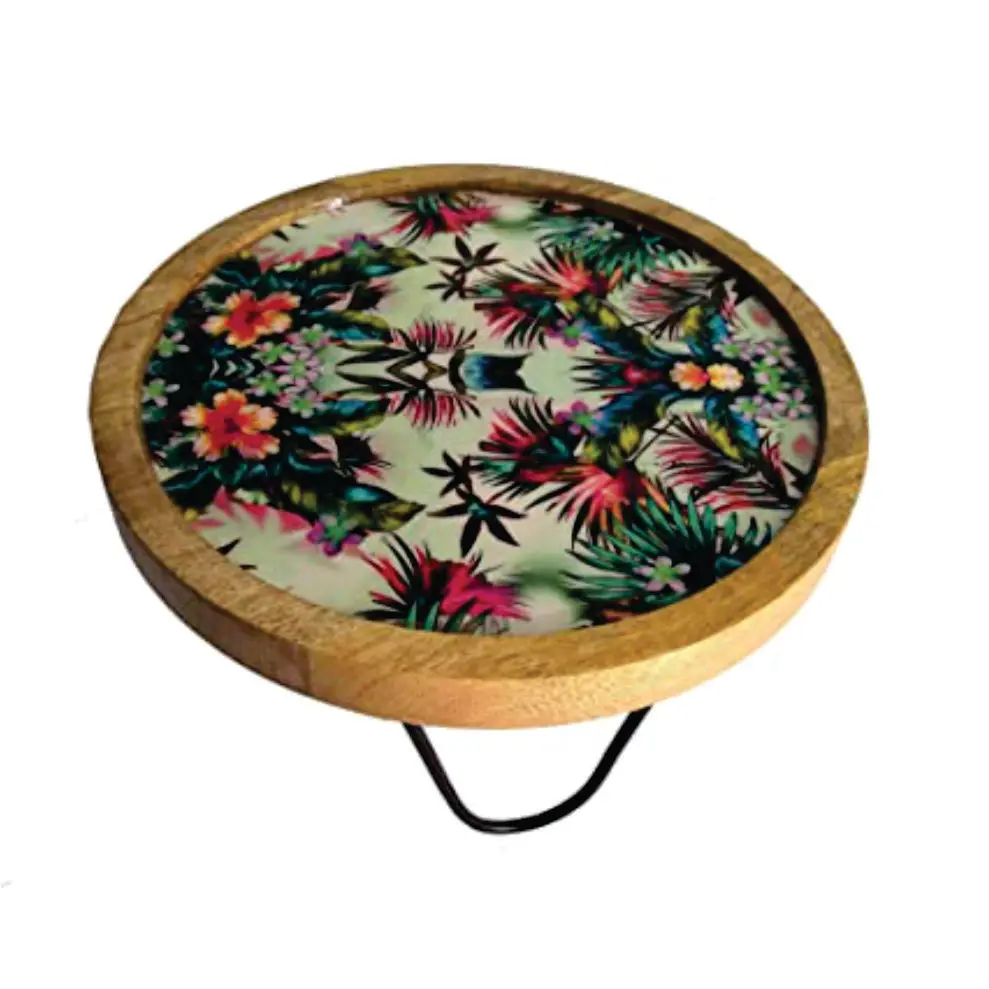 Luxurious Customized Premium Quality Wooden Cake Stand Round Wooden Cake Stand With Sticker Printing on Top  Wooden Cake Stand