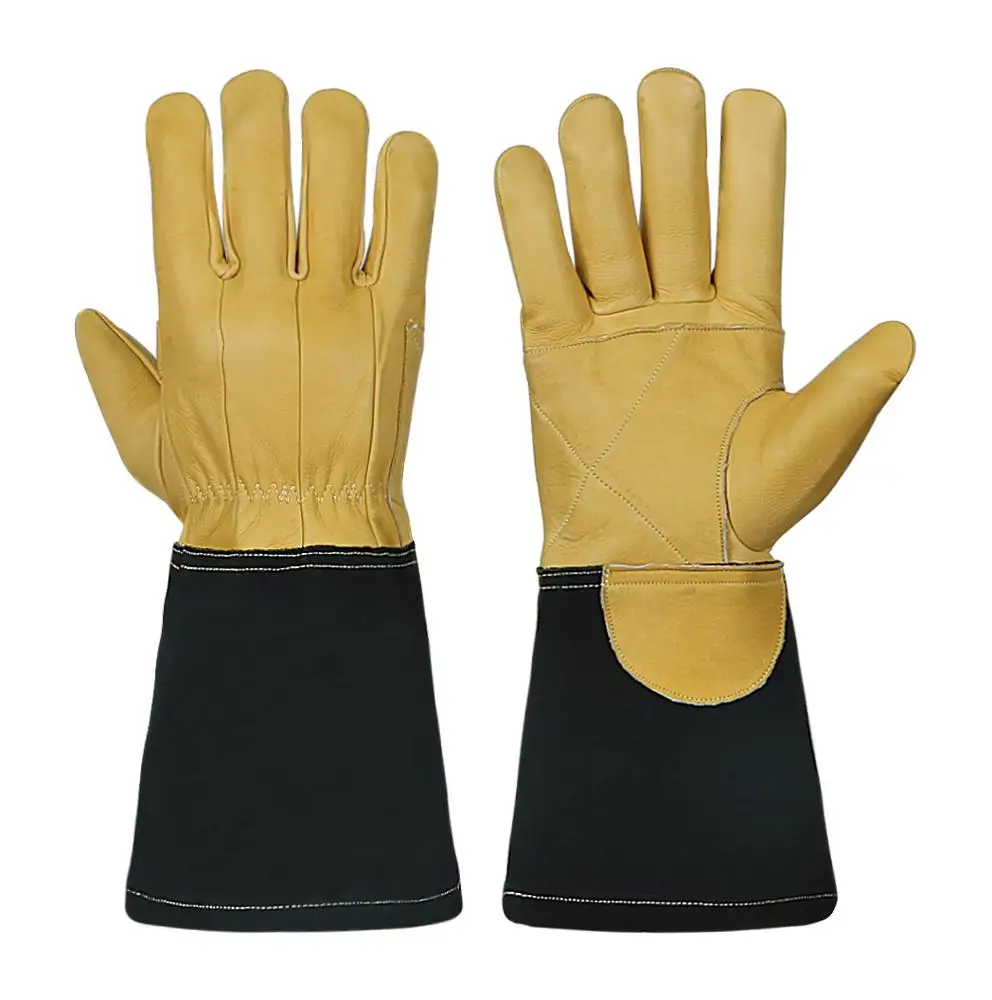 Welding Gloves with Reinforced Padding / Glass Handling Gloves /Fire Proof Welding Glove Double Palm Red