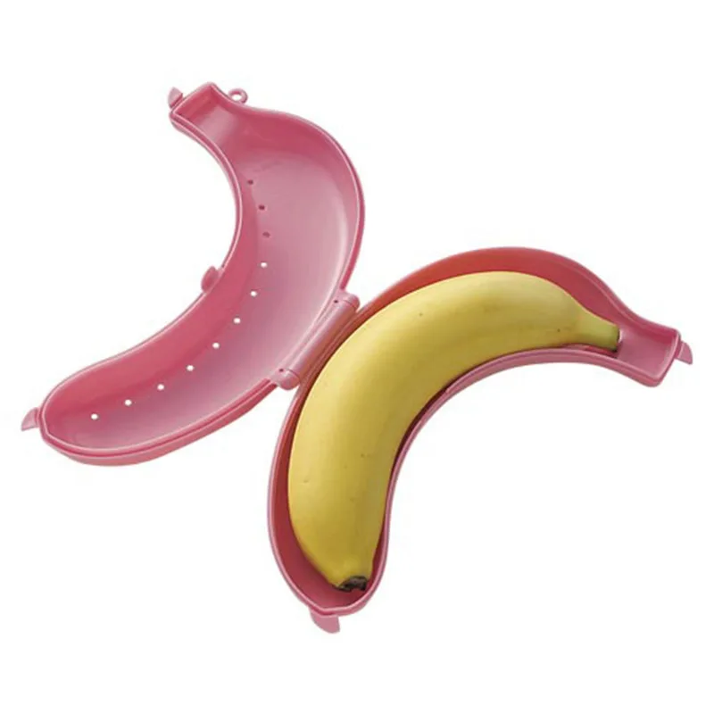 Portable plastic banana box for school trip picnic with anti-squeeze banana protector banana case