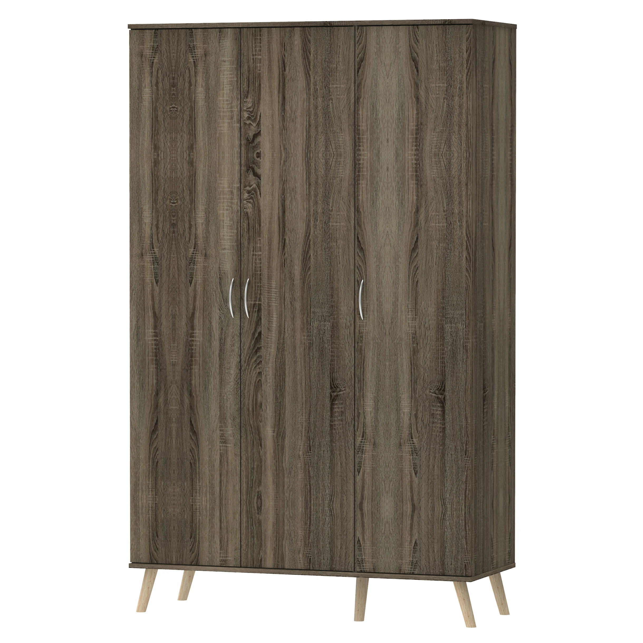 Best-Selling Modern Design Large Hanging Space 3-Door Bedroom wardrobe Multi-Shelves MDF Home Gym Use Malaysia Made Furniture