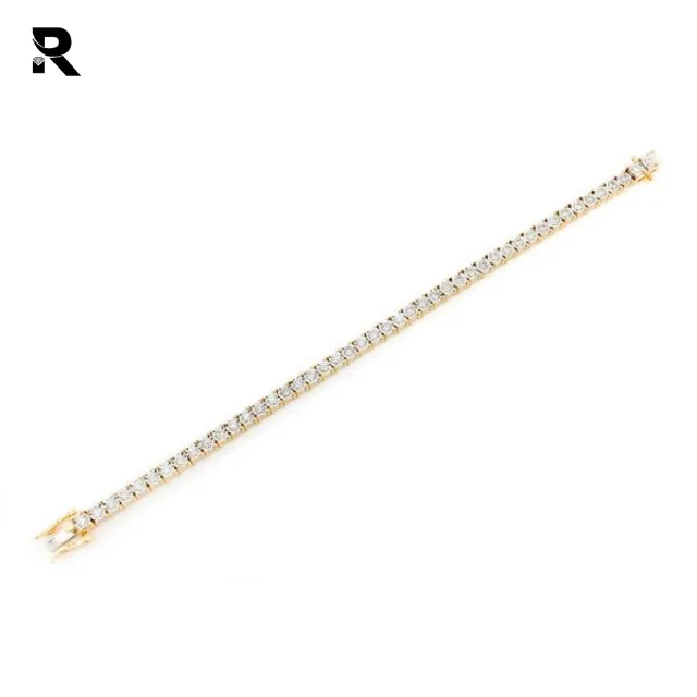 5mm Miracle Set Diamond Round Miracle Plate Tennis Bracelet 14k Rose White Yellow Gold Tennis Bracelets For Sale