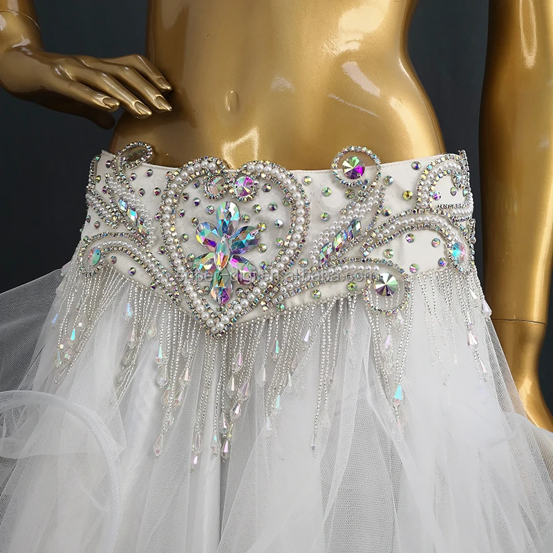 Stage show women singer bikini Crystal belly dance costume wear bra belt 2pc set clothes bellydance Carnival outfit