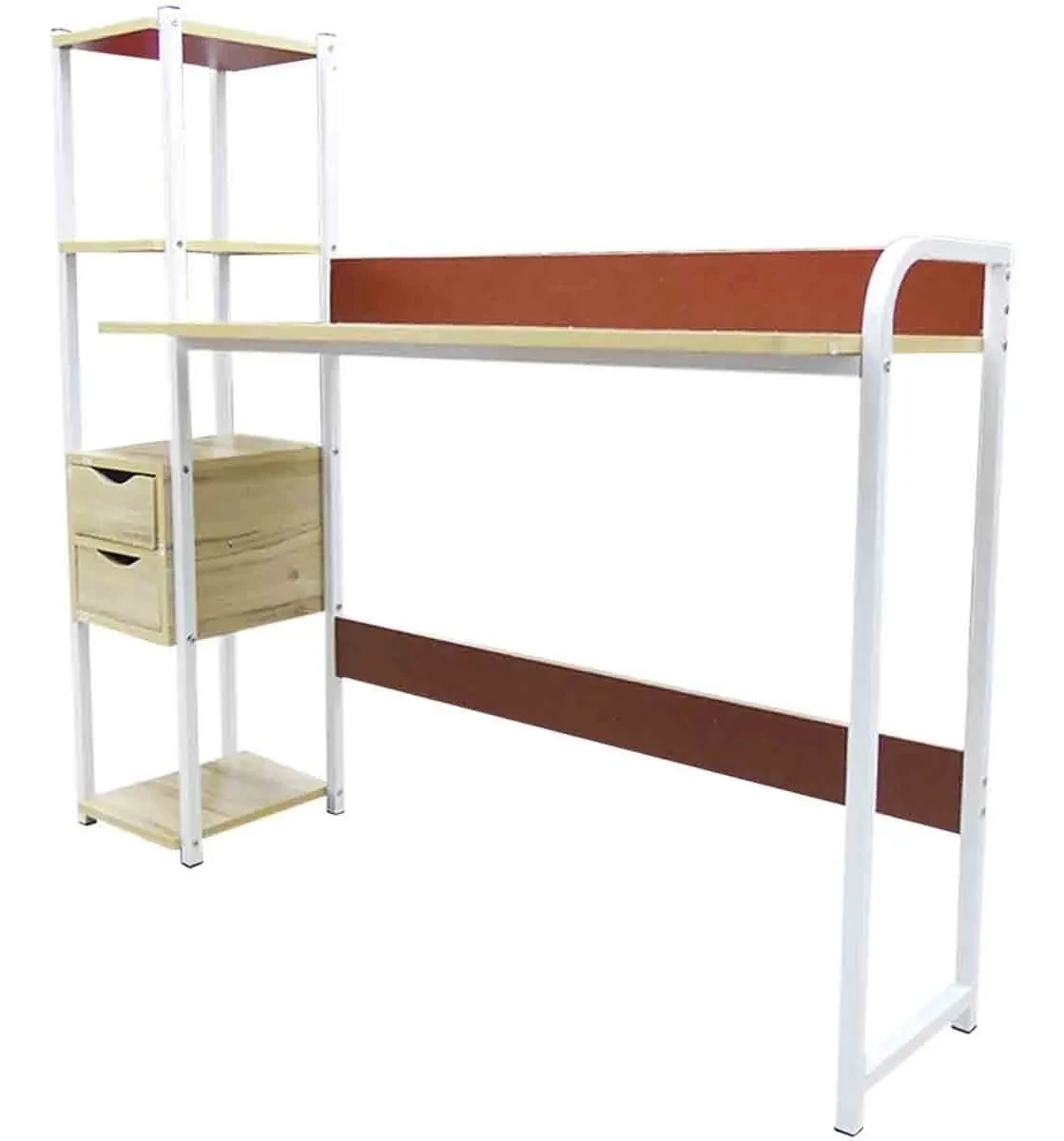 Modern with Bookshelf and Drawers Computer Desk for Home Office