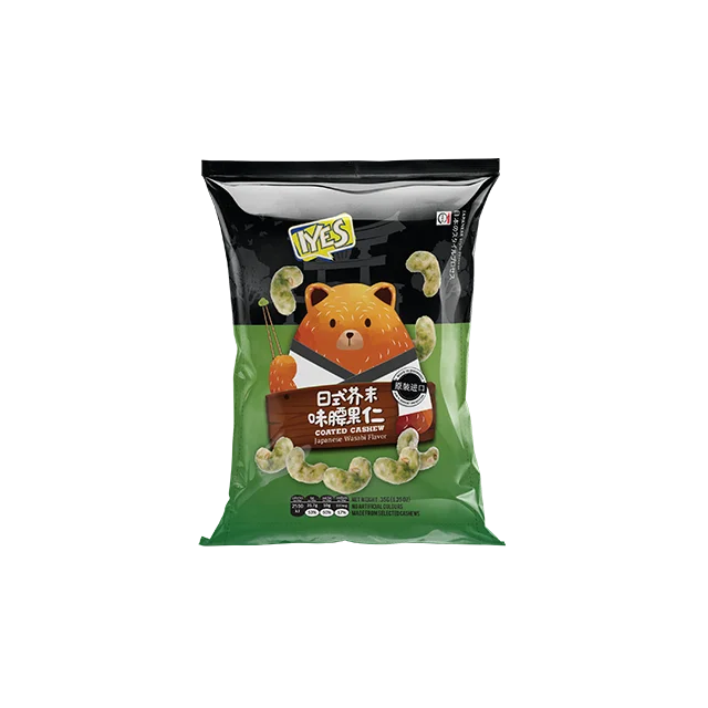 Iyes бобы медведь жареный с покрытием кешью закуска 35 г японский вкус васаби