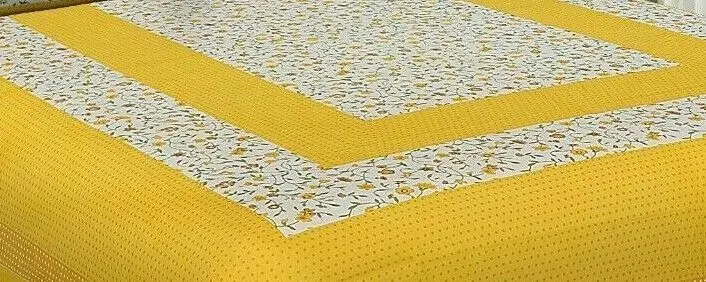 Indian Wholesaler of Export Quality Bed Sheet Yellow Color Floral Print Pure Cotton Double Bed Sheet with 2 Pillow Covers