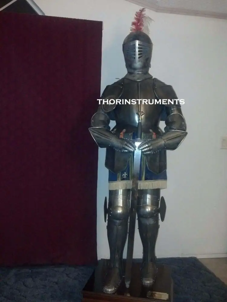 MEDIEVAL KNIGHT CRUSADOR TEMPLAR FULL SUIT OF ARMOR armor suit with stand from Indian seller at best Price