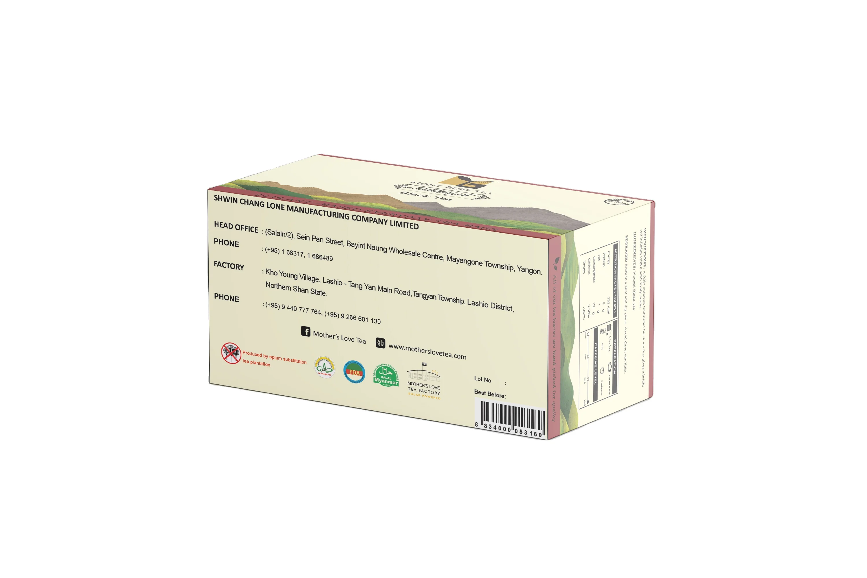 Mont Ruby Tea brand Black Tea instant tea bags perfect for increasing focus and productivity