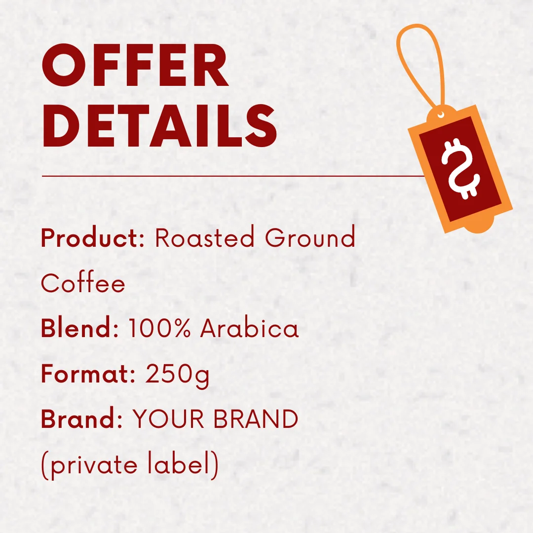 SPECIAL SALE 100% Arabica Made in Italy roasted ground coffee espresso moka 250g for retail