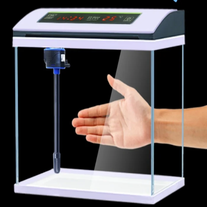 Аквариум со светодиодной подсветкой верхний фильтр 60 см постоянная температура длина 50 вертикальный закрытый мини-аквариум без перфорации воды внутри и снаружи