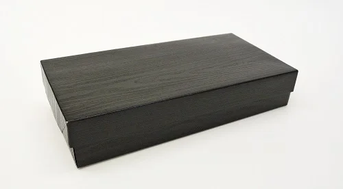 Rectangle Takeaway Container Japan Take Out Food Delivery to Go Sushi Restaurant Hotel Style Stylish Black 2 Compartment Paper