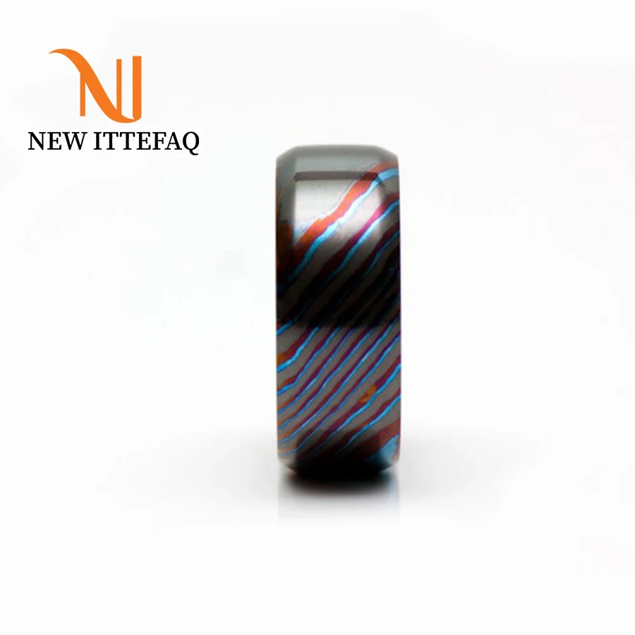 
Black Timascus Ring for Wedding Engagement 