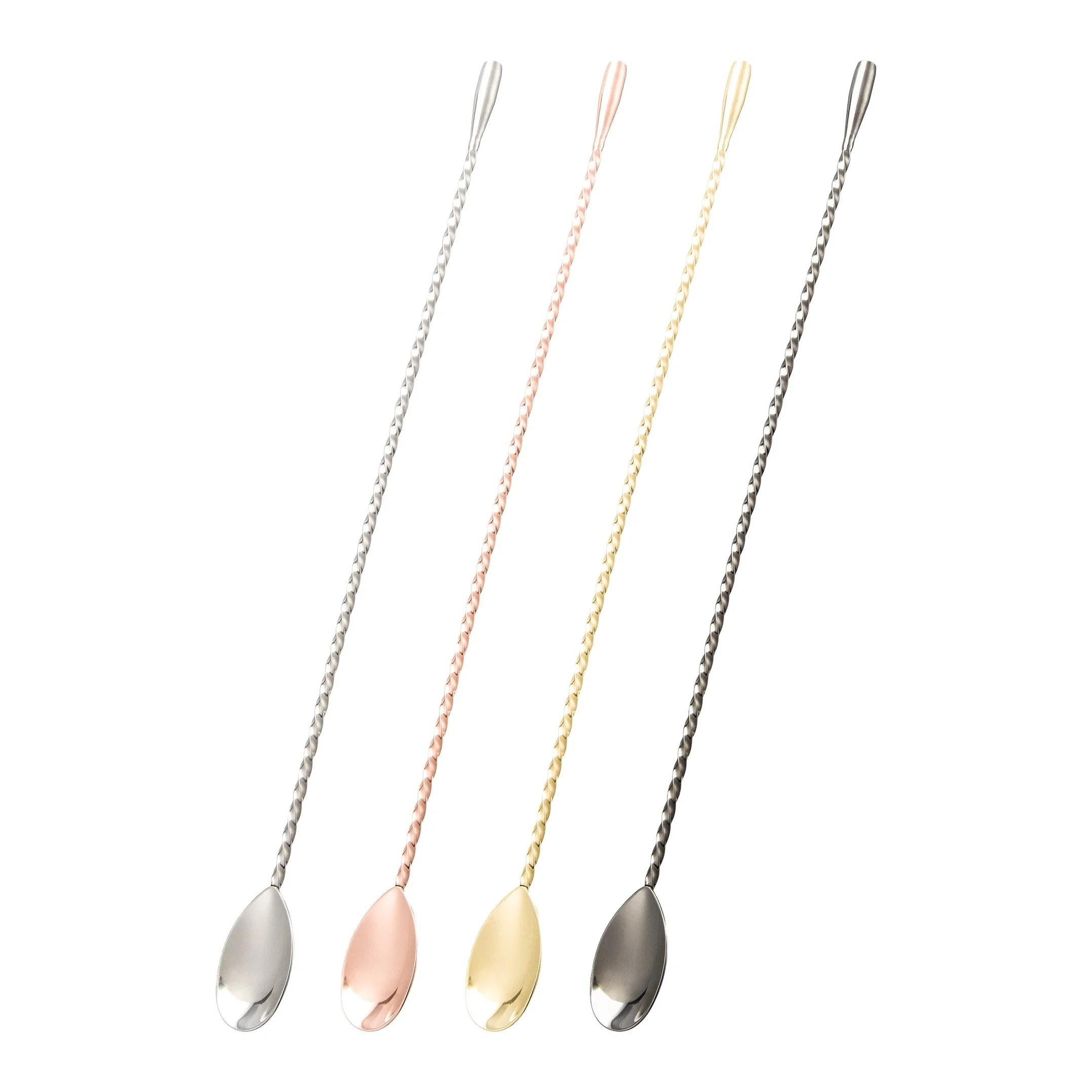 
EFINE Teardrop Bar Spoon Long Stainless Steel Black Copper Cocktail Stirring Mixing Spoon 