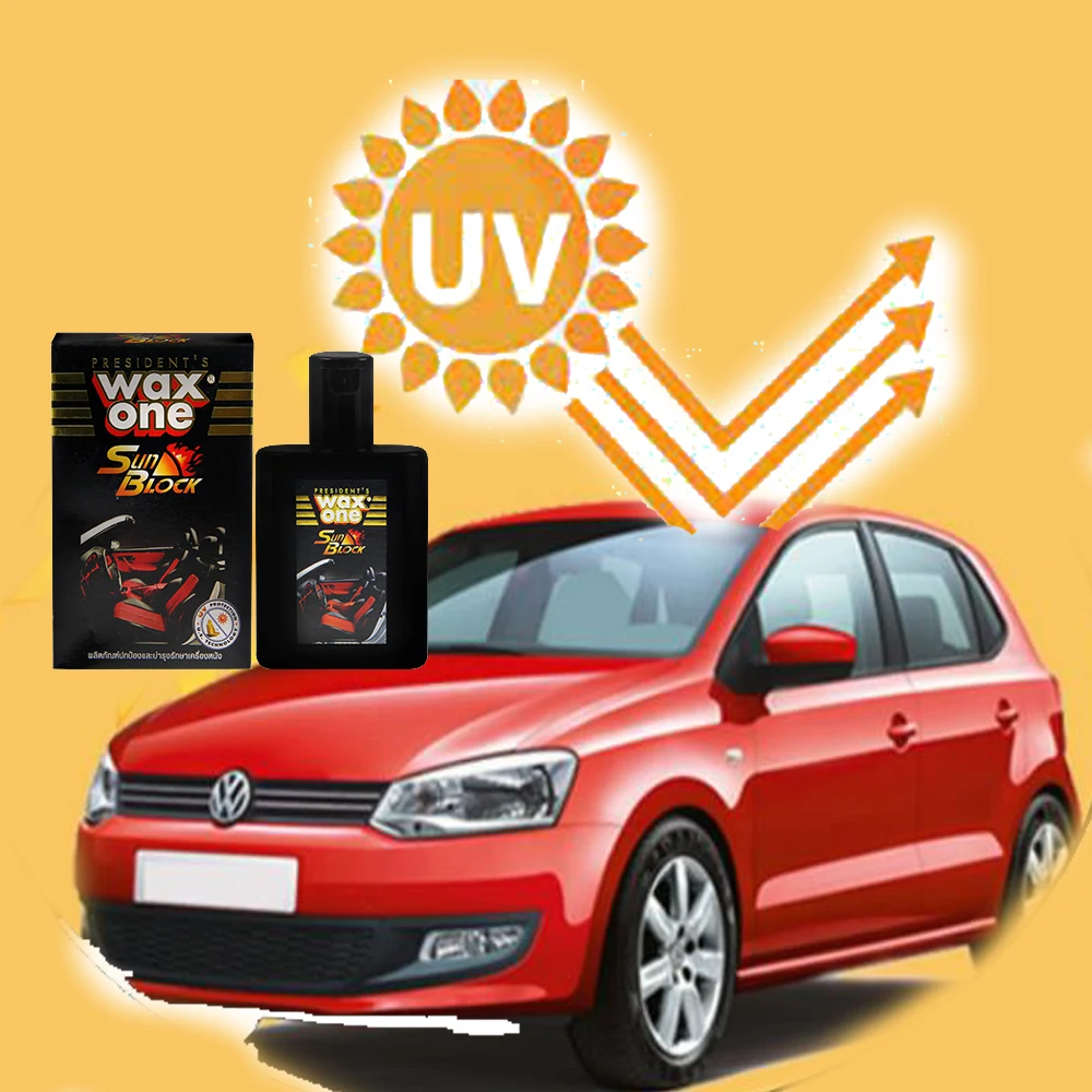 No.1 уход за автомобильным сиденьем, производственная цена WaxOne Sun Block, кожаная жидкость для защиты автомобильных сидений, 110 мл, Лучший Тайский продукт