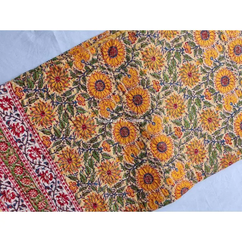 Красивое хлопковое ПОКРЫВАЛО РУЧНОЙ РАБОТЫ цвета индиго голубое одеяло Kantha домашнее декоративное покрывало оптовая продажа индийское Ajrakh с ручным принтом Gudari