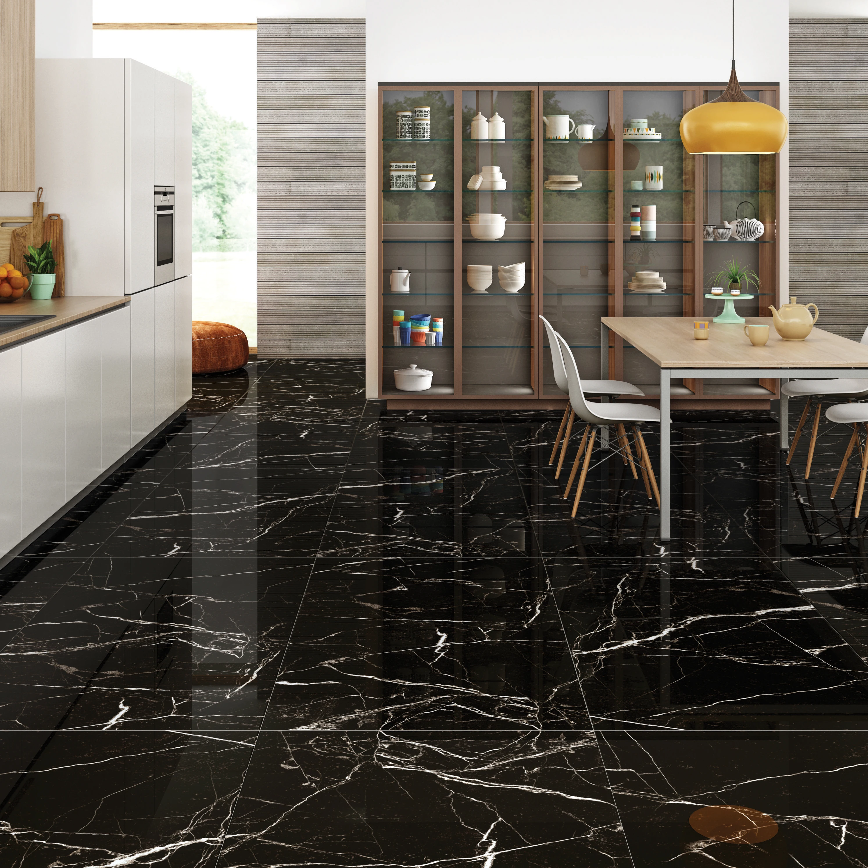 Кофейный цвет полированная фарфоровая плитка с золотыми венами мраморная для ванной и кухни 600x1200 мм Глянцевая