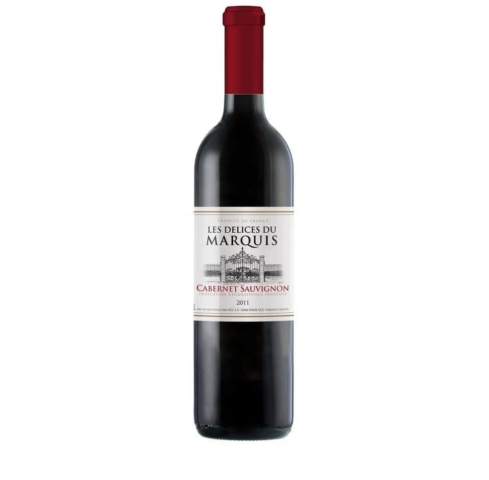
Красное вино Les Delices du Marquis Cabernet Sauvignon, высокое качество, красное вино из Франции 