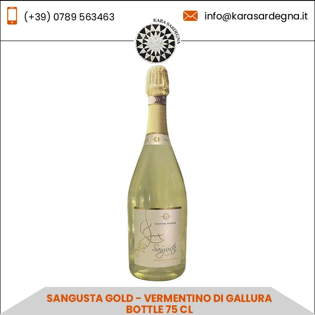 Sangusta Gold - Vermentino Di Gallura Spumante Dock Bottle 75 CL Bulk Dry Sparkling Wine