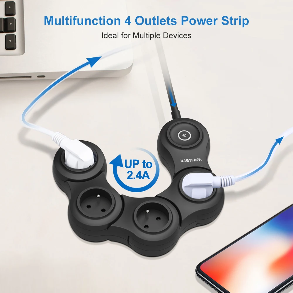 Сетевой фильтр французского типа с 4 выходами и гибкой защитой от