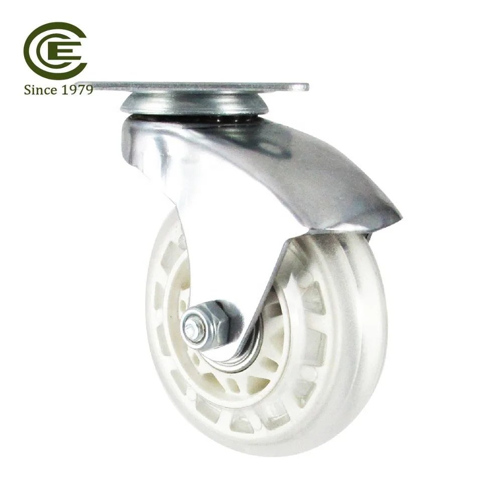  CCE 2.5 Inch Swivel Top Plate PVC Casters For Furniture Hardwood